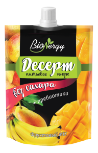 Фруктовый десерт груша-банан-манго MIX BioNergy, дой-пак 140 г