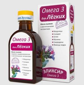 Масло льняное Эликсир Омега-3 для легких Компас красоты 200мл
