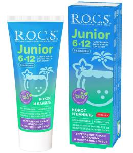 Зубная паста ROCS Junior Кокос и ваниль 74г